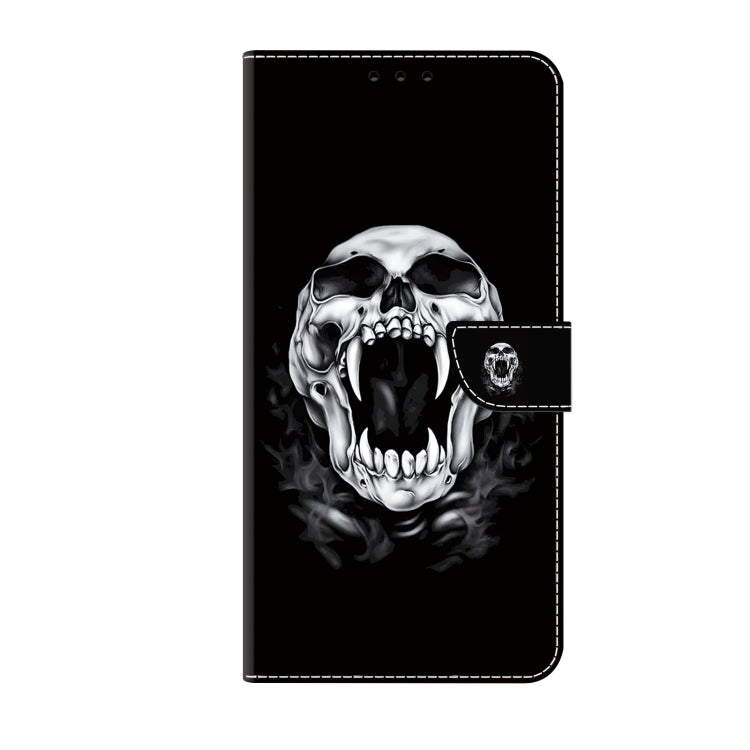 For iPhone 16 Pro Max Crystal Painted Leather Phone case(Skull) by buy2fix