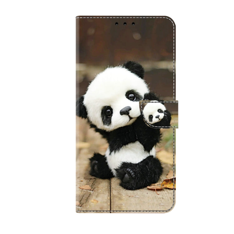For iPhone 16 Pro Max Crystal Painted Leather Phone case(Panda) by buy2fix
