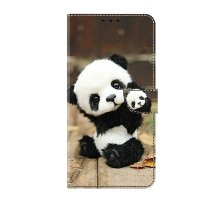 For iPhone 16 Pro Max Crystal Painted Leather Phone case(Panda) by buy2fix
