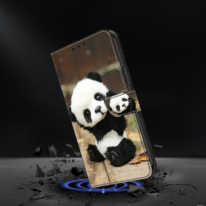 For iPhone 16 Pro Max Crystal Painted Leather Phone case(Panda) by buy2fix