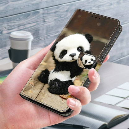 For iPhone 16 Pro Max Crystal Painted Leather Phone case(Panda) by buy2fix