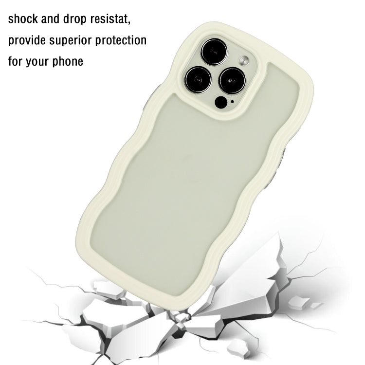 For iPhone 16 Pro Max Candy Color Wave TPU Clear PC Phone Case(White) by buy2fix