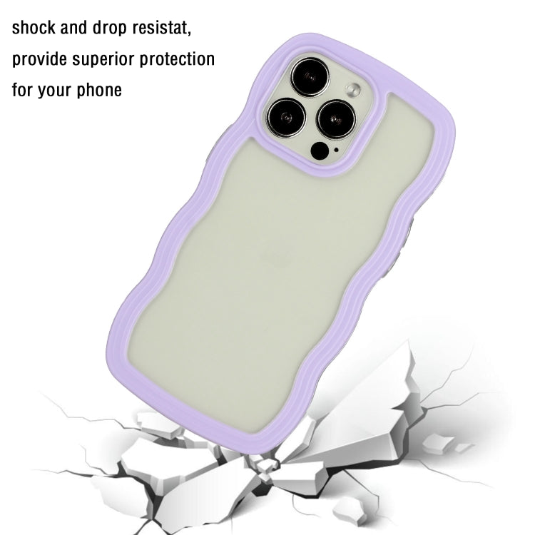 For iPhone 16 Pro Max Candy Color Wave TPU Clear PC Phone Case(Purple) by buy2fix