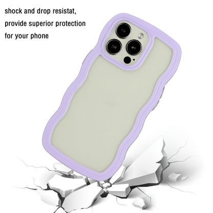 For iPhone 16 Pro Max Candy Color Wave TPU Clear PC Phone Case(Purple) by buy2fix