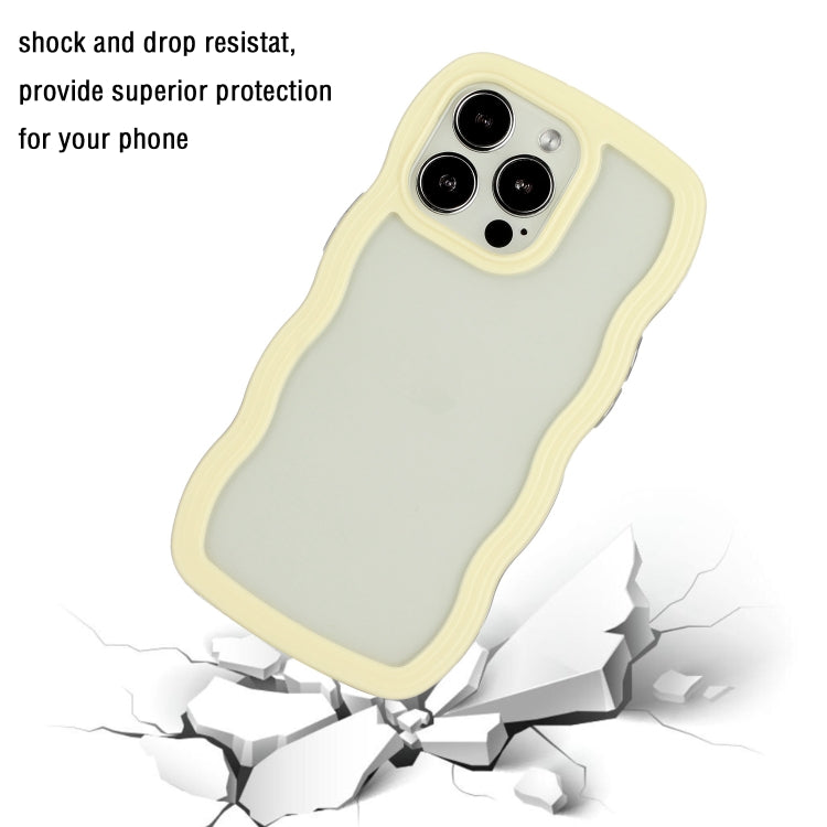 For iPhone 16 Pro Max Candy Color Wave TPU Clear PC Phone Case(Yellow) by buy2fix