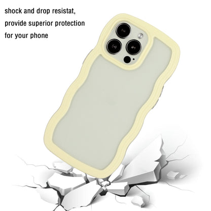 For iPhone 16 Pro Max Candy Color Wave TPU Clear PC Phone Case(Yellow) by buy2fix