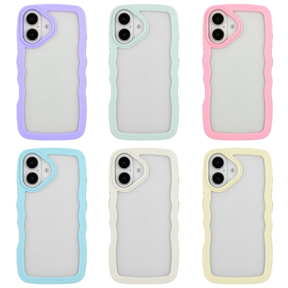 For iPhone 16 Plus Candy Color Wave TPU Clear PC Phone Case(Purple) by buy2fix