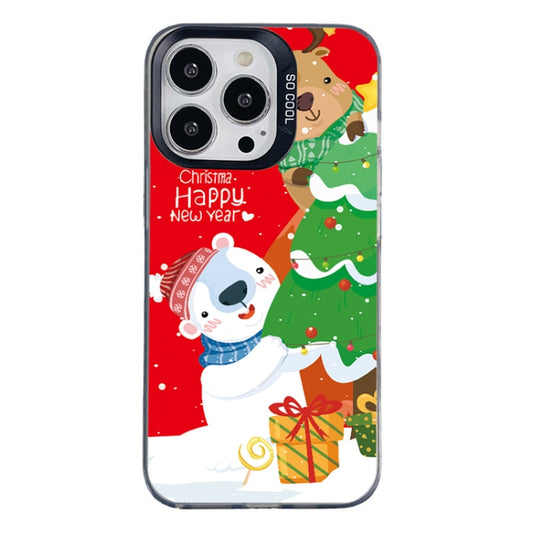 For iPhone 16 Pro Max Christmas Series PC Full Coverage Pattern Phone Case(CK033 Black) by buy2fix