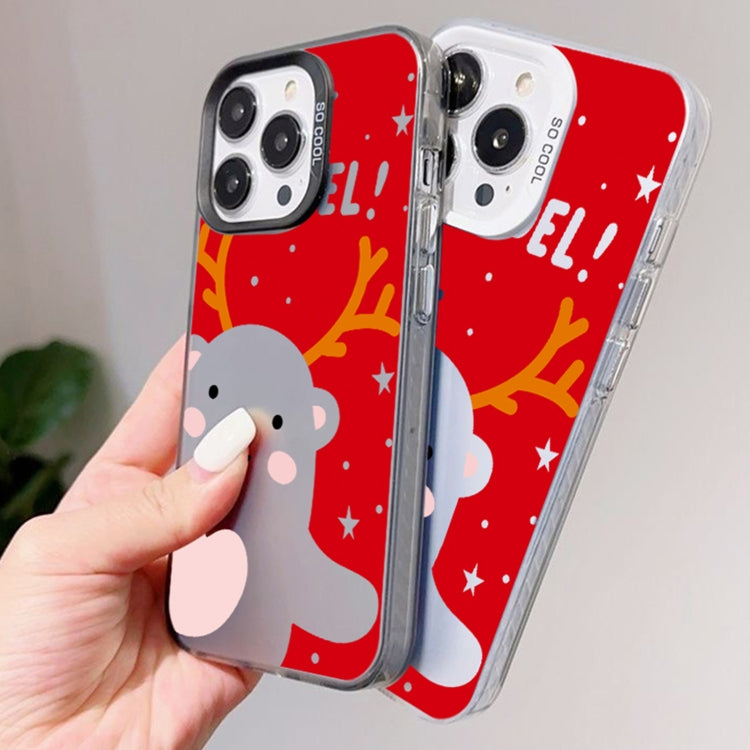 For iPhone 16 Pro Max Christmas Series PC Full Coverage Pattern Phone Case(CK033 Black) by buy2fix