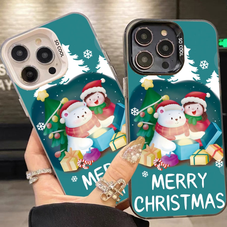 For iPhone 16 Pro Max Christmas Series PC Full Coverage Pattern Phone Case(CK033 Black) by buy2fix