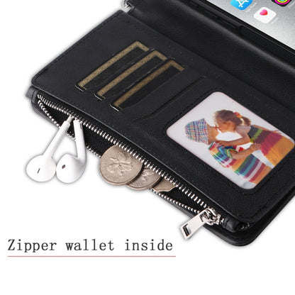 For iPhone 16 Pro Max Solid Color 2 in 1 Zipper Shockproof Phone Case(Black) by buy2fix