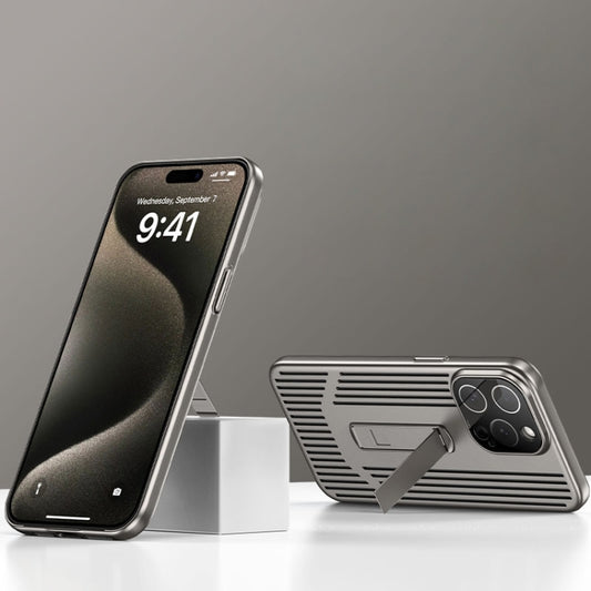 For iPhone 16 Pro Extraordinary Cooling Holder Phone Case(Titanium) by buy2fix