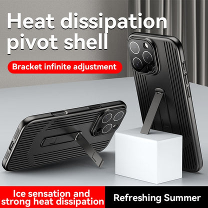 For iPhone 16 Pro Extraordinary Cooling Holder Phone Case(Silver White) by buy2fix