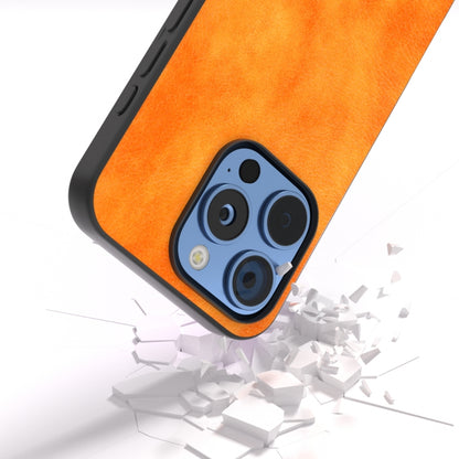 For iPhone 16 Pro Dual Color Lichi Texture PU Phone Case(Orange) by buy2fix