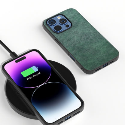 For iPhone 16 Pro Max Dual Color Lichi Texture PU Phone Case(Green) by buy2fix