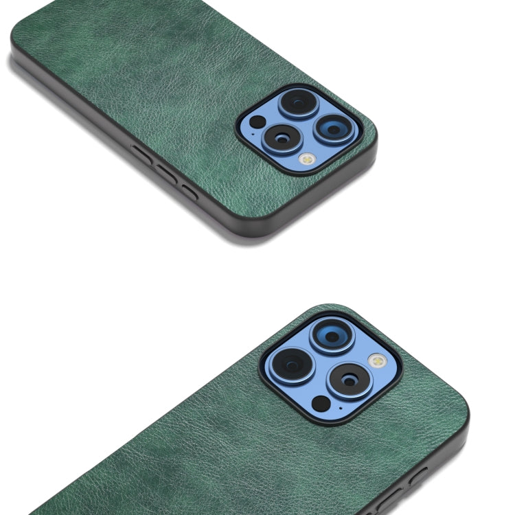 For iPhone 16 Pro Max Dual Color Lichi Texture PU Phone Case(Green) by buy2fix