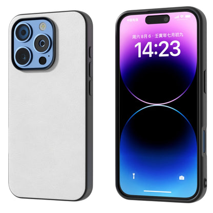 For iPhone 16 Pro Max Dual Color Lichi Texture PU Phone Case(White) by buy2fix