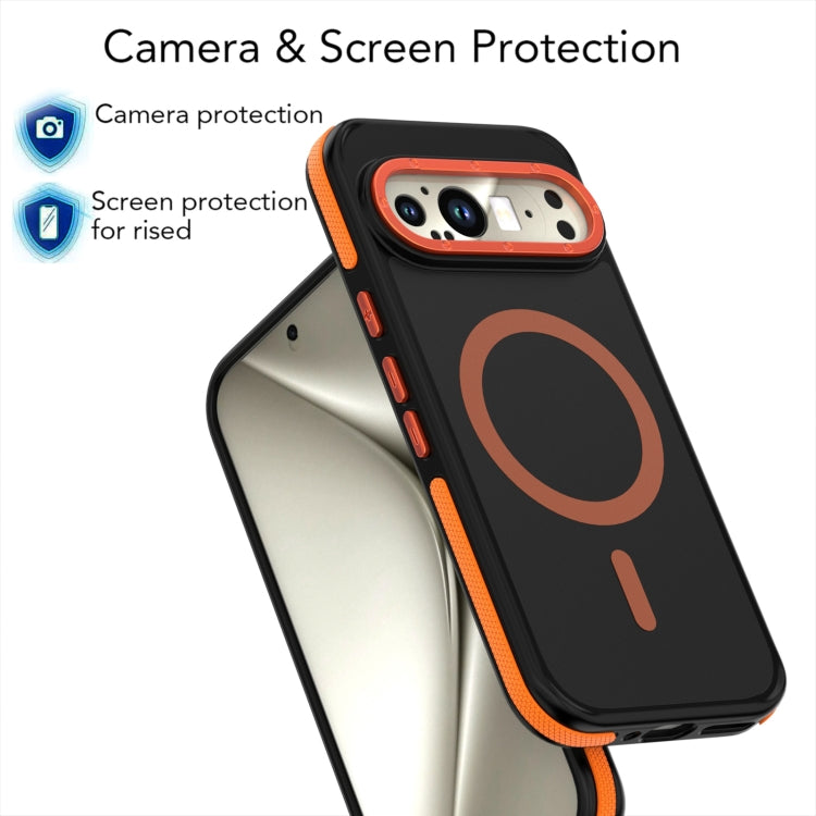 For Google Pixel 9 Pro XL Dual-Color Skin Feel Magsafe Magnetic Phone Case(Orange) by buy2fix