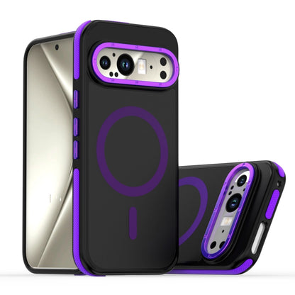 For Google Pixel 9 / 9 Pro Dual-Color Skin Feel Magsafe Magnetic Phone Case(Purple) by buy2fix