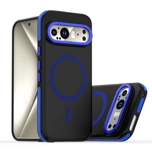 For Google Pixel 9 / 9 Pro Dual-Color Skin Feel Magsafe Magnetic Phone Case(Blue) by buy2fix