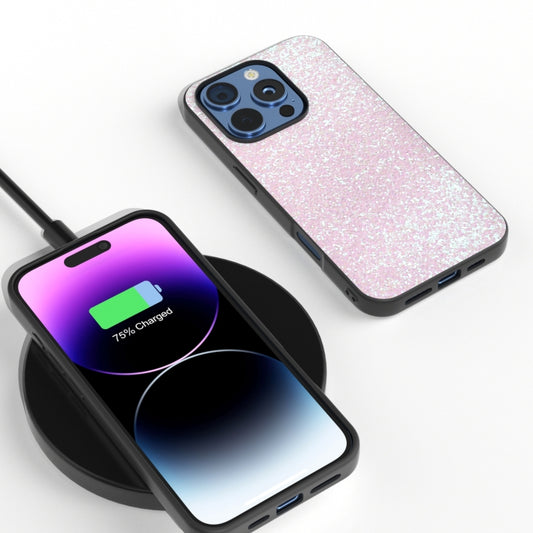 For iPhone 16 Pro Black Frame Colorful Glitter Phone Case(Glitter Pink) by buy2fix