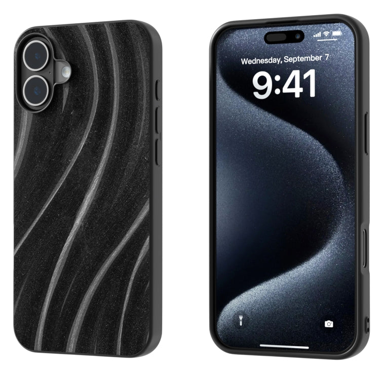 For iPhone 16 Plus Galactic Pattern Protective Phone Case(Black) by buy2fix
