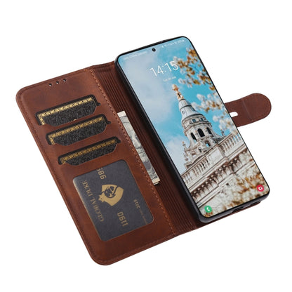 For Samsung Galaxy S25+ 5G Embossed Happy Cat Pattern Flip Leather Phone Case(Brown) by buy2fix