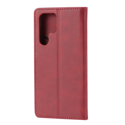 For Samsung Galaxy S25 Ultra 5G Embossed Happy Cat Pattern Flip Leather Phone Case(Red) by buy2fix