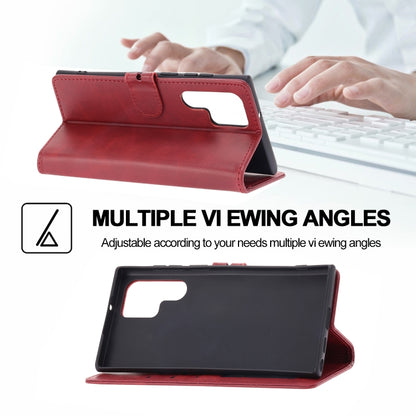 For Samsung Galaxy S25 Ultra 5G Embossed Happy Cat Pattern Flip Leather Phone Case(Red) by buy2fix