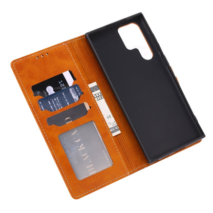 For Samsung Galaxy S25 Ultra 5G Embossed Happy Cat Pattern Flip Leather Phone Case(Yellow) by buy2fix