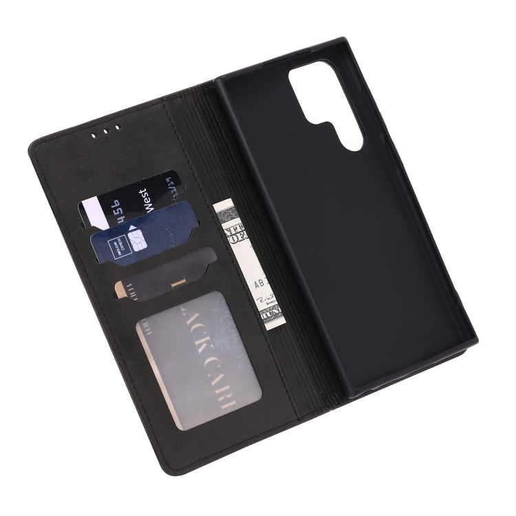 For Samsung Galaxy S25 Ultra 5G Embossed Happy Cat Pattern Flip Leather Phone Case(Black) by buy2fix