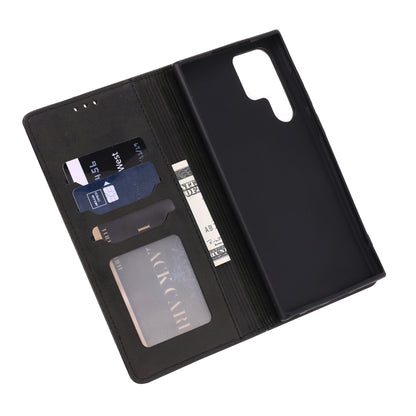 For Samsung Galaxy S25 Ultra 5G Embossed Happy Cat Pattern Flip Leather Phone Case(Black) by buy2fix