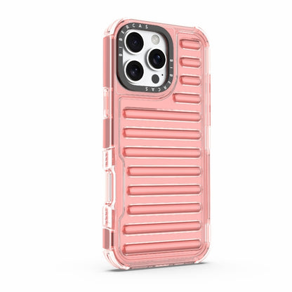 For iPhone 16 Pro Max High Transparency TPU Hybrid PC Airbag Phone Case(Peach Red) by buy2fix