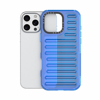 For iPhone 16 Pro Max High Transparency TPU Hybrid PC Airbag Phone Case(Transparent Blue) by buy2fix
