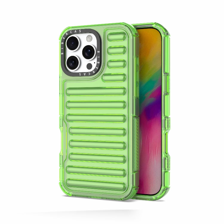 For iPhone 16 Pro Max High Transparency TPU Hybrid PC Airbag Phone Case(Transparent Green) by buy2fix