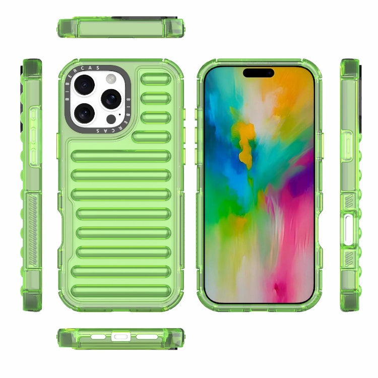 For iPhone 16 Pro Max High Transparency TPU Hybrid PC Airbag Phone Case(Transparent Green) by buy2fix