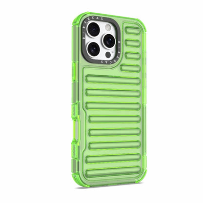 For iPhone 16 Pro Max High Transparency TPU Hybrid PC Airbag Phone Case(Transparent Green) by buy2fix