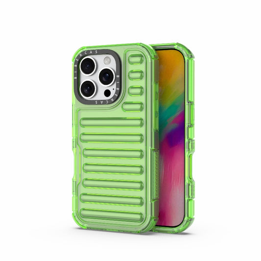 For iPhone 16 Pro High Transparency TPU Hybrid PC Airbag Phone Case(Transparent Green) by buy2fix