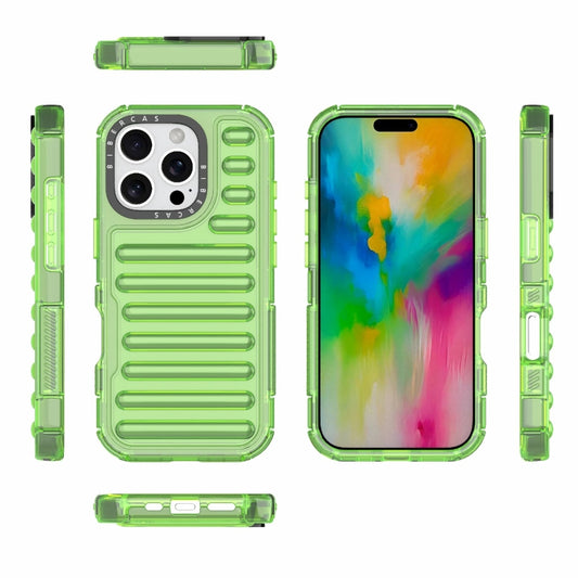 For iPhone 16 Pro High Transparency TPU Hybrid PC Airbag Phone Case(Transparent Green) by buy2fix