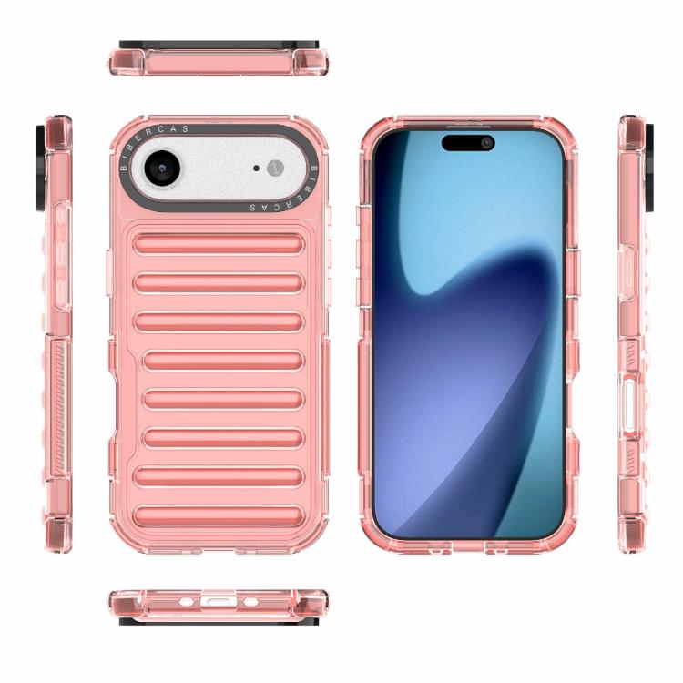 For iPhone Air High Transparency TPU Hybrid PC Airbag Phone Case(Peach Red) - iPhone Air Cases by buy2fix | Online Shopping UK | buy2fix