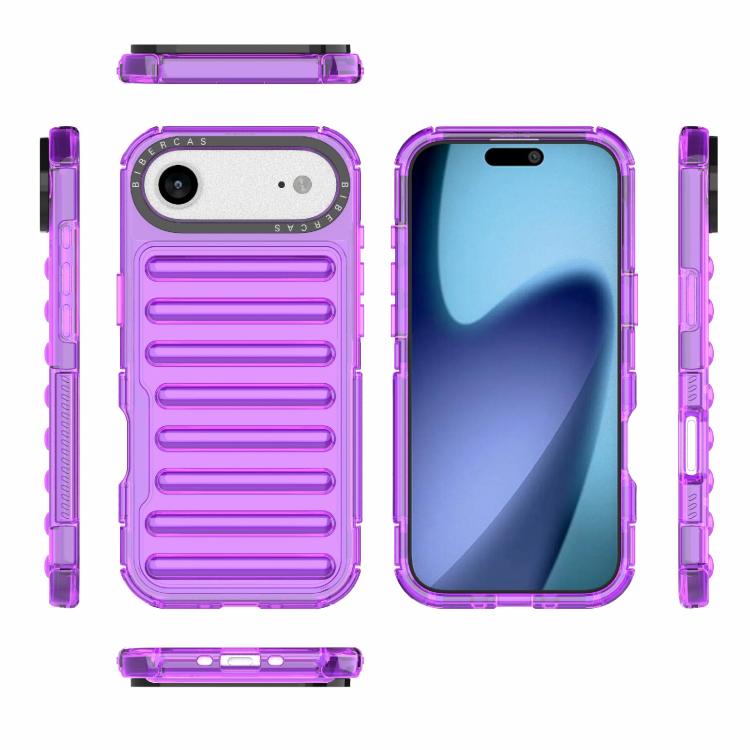 For iPhone Air High Transparency TPU Hybrid PC Airbag Phone Case(Transparent Purple) - iPhone Air Cases by buy2fix | Online Shopping UK | buy2fix