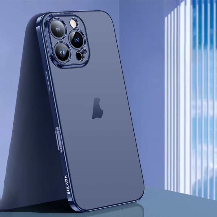 For iPhone 16 Pro Max SULADA Natural Color Series Electroplating Frosted TPU Phone Case(Titanium Blue) by SULADA