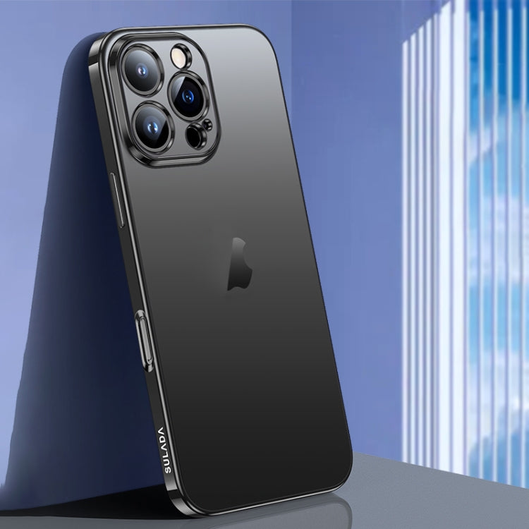 For iPhone 16 Pro Max SULADA Natural Color Series Electroplating Frosted TPU Phone Case(Black) by SULADA