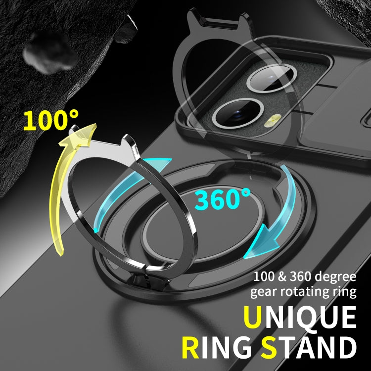 For Motorola Moto G 5G 2024 Sliding Camshield Ring Holder Phone Case(Black) by buy2fix