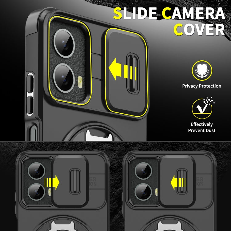 For Motorola Moto G 5G 2024 Sliding Camshield Ring Holder Phone Case(Orange) by buy2fix