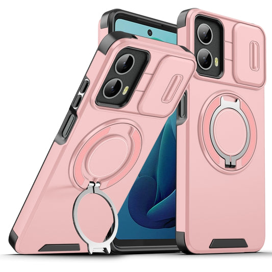 For Motorola Moto G 5G 2024 Sliding Camshield Ring Holder Phone Case(Pink) by buy2fix