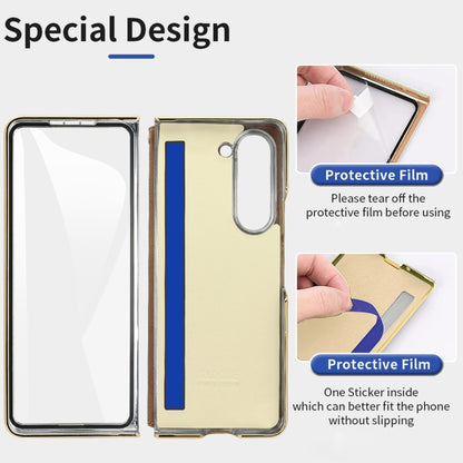 For Samsung Galaxy Z Fold5 VIETAO Film Integrated Folding Holder Flip PU Phone Case(Green) - Galaxy Z Fold5 Cases by VIETAO | Online Shopping UK | buy2fix