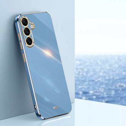 For Samsung Galaxy S25+ 5G XINLI Straight Edge 6D Electroplate TPU Phone Case(Celestial Blue) - Galaxy S25+ 5G Cases by XINLI | Online Shopping UK | buy2fix