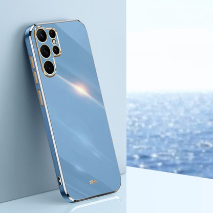 For Samsung Galaxy S25 Ultra 5G XINLI Straight Edge 6D Electroplate TPU Phone Case(Celestial Blue) - Galaxy S25 Ultra 5G Cases by XINLI | Online Shopping UK | buy2fix