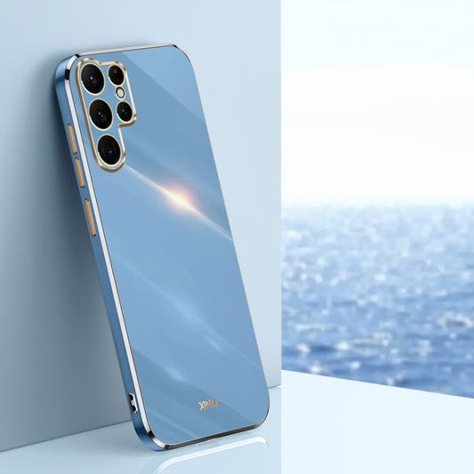 For Samsung Galaxy S25 Ultra 5G XINLI Straight Edge 6D Electroplate TPU Phone Case(Celestial Blue) - Galaxy S25 Ultra 5G Cases by XINLI | Online Shopping UK | buy2fix